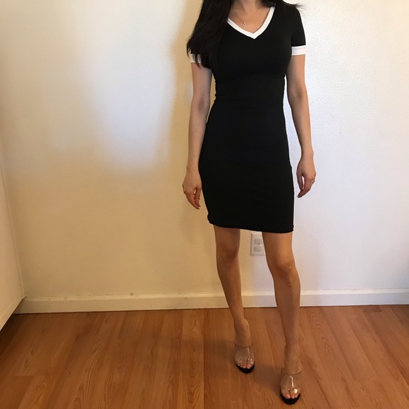 Black and White Tee Shirt Mini Dress - Picture 2 of 8